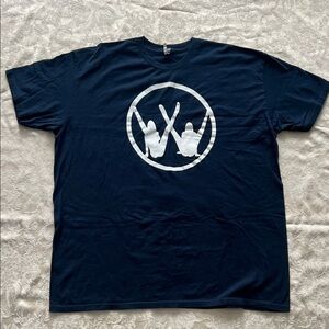 Alstyle Apparel & Activewear Navy Blue Funny VW Logo Parody Graphic T-Shirt